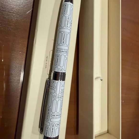 Coach White and Silver Logo Pen - Picture 2 of 2